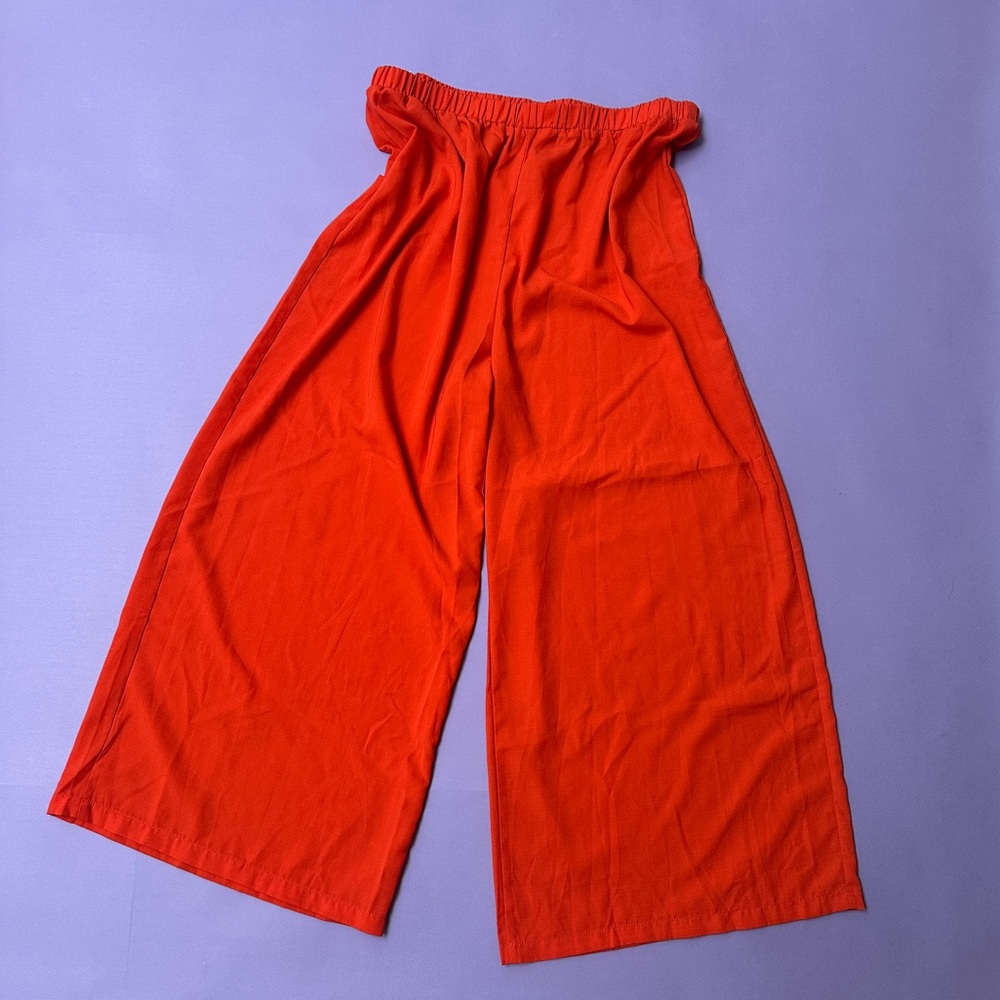 Vintage Bright Orange Wide-Leg Pants
